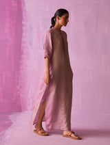 Faiza Metallic Linen Dress - Lavender
