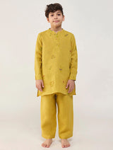 Jay Forever Linen Kurta Set - Ochre