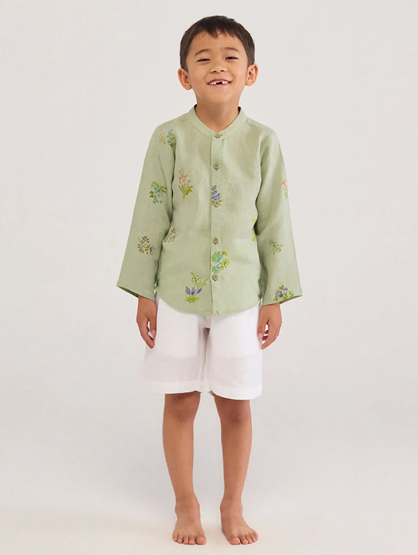 Kei Timeless Linen Shorts - White