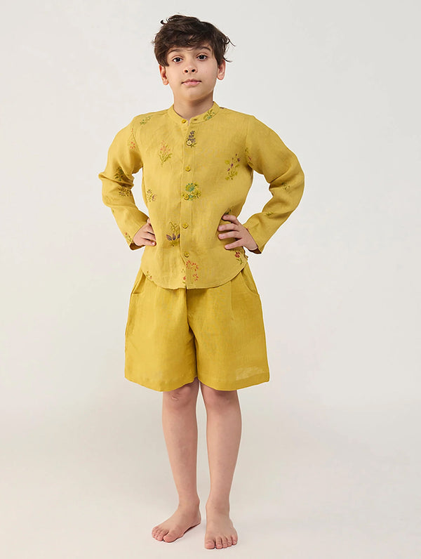 Kei Timeless Linen Shorts - Ochre