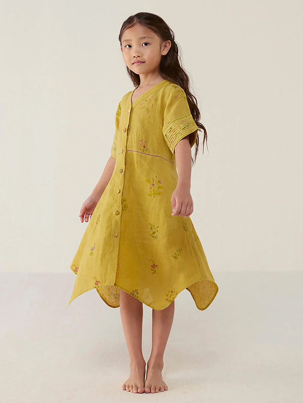 Inoya Linen dress - Ochre