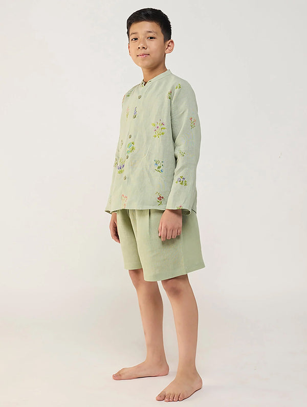 Kei Timeless Linen Shorts - Mint