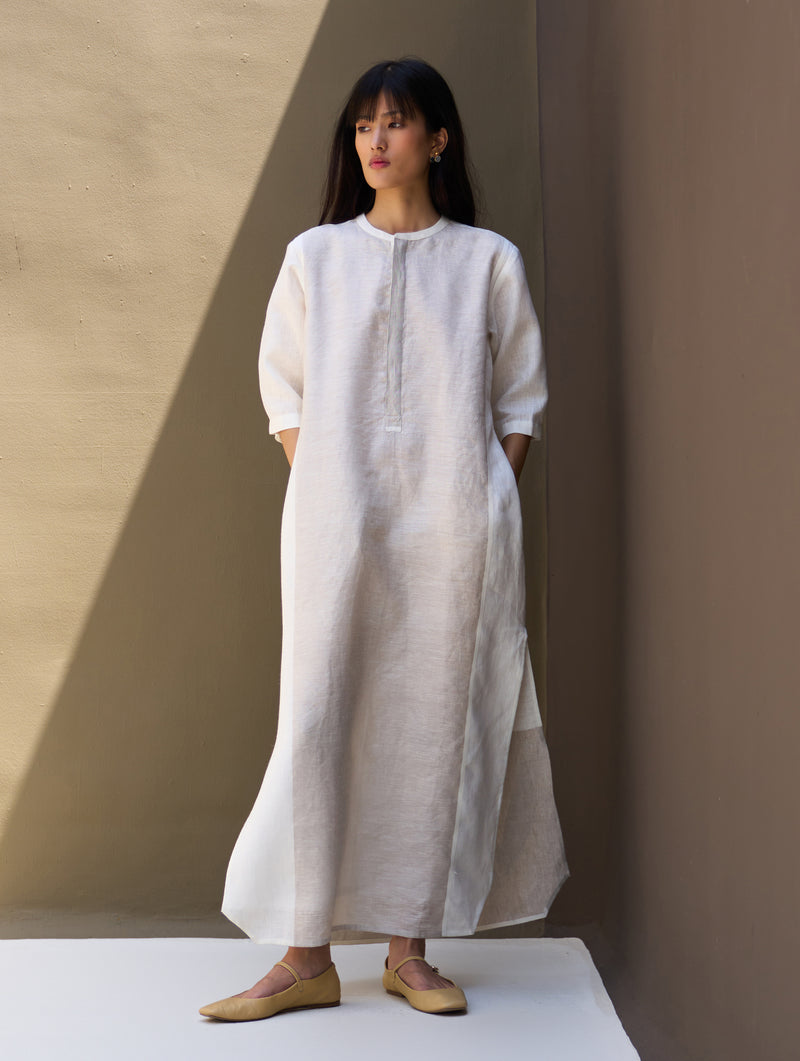 metallic linen dress Italian Linen Halter Dress with Metallic Fiber