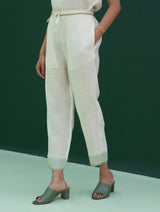 Inawi Border Linen Pant - Ivory