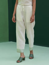 Inawi Border Linen Pant - Ivory