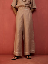 Emma Relaxed Fit Linen Pants - Dusty Rose
