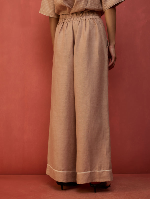 Emma Relaxed Fit Linen Pant - Dusty Rose