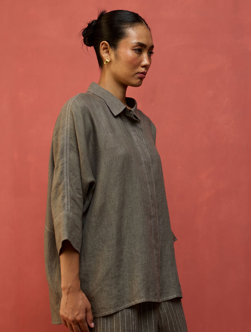 Yoko Forever Linen Shirt - Grey