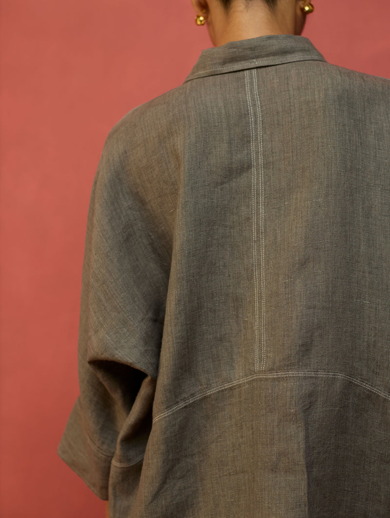 Yoko Forever Linen Shirt - Grey