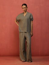 Hoshi Linen Top - Grey