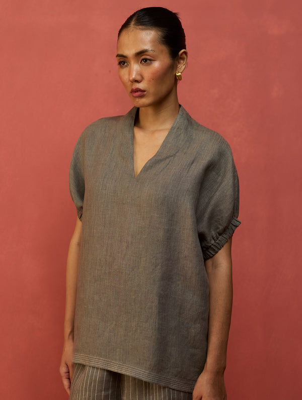 Hoshi Linen Co-ord Set - Grey