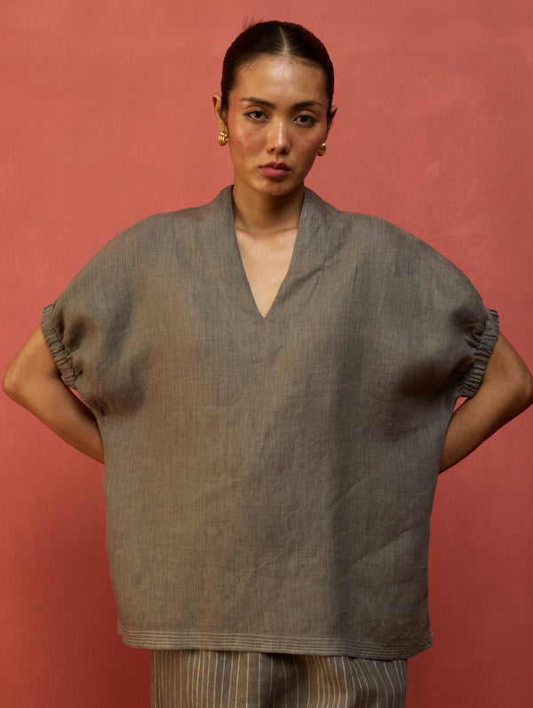 Hoshi Linen Co-ord Set - Grey