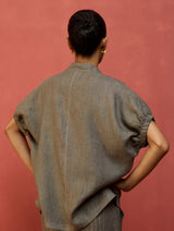 Hoshi Linen Top - Grey