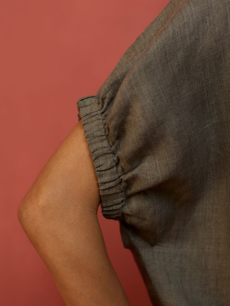 Hoshi Linen Top - Grey