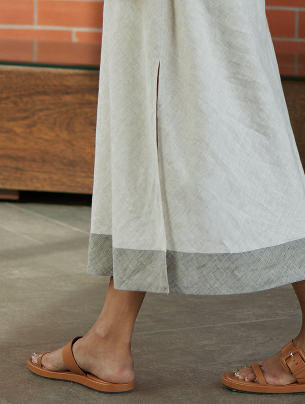 Niza Linen Dress - off-white