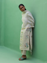 Sakura Botanical Stripe Linen Kurta Set - Natural