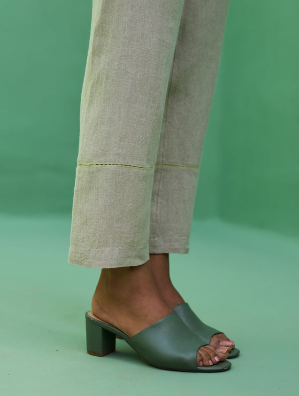 Sakura Botanical Stripe Linen Kurta Set - Natural