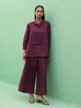 Anaya Linen Co-ord Set - Wine
