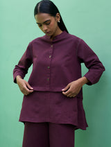 Anaya Linen Co-ord Set - Wine
