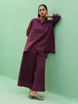 Anaya Linen Co-ord Set - Wine