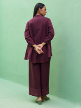 Anaya Linen Co-ord Set - Wine