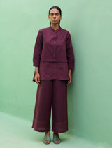 Anaya Linen Co-ord Set - Wine