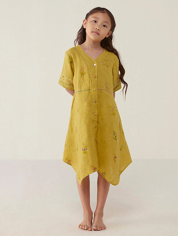 Inoya Linen dress - Ochre
