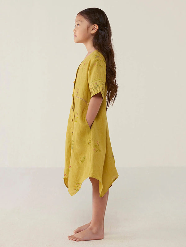 Inoya Linen dress - Ochre