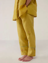 Nama Floral Linen Pant - Ochre