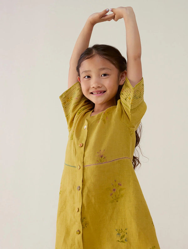Inoya Linen dress - Ochre