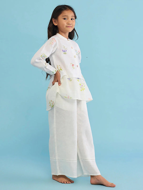 Leina A- Line Linen Co-ord Set - White