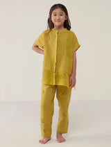 Aboli Patchwork Linen Shirt - Ochre