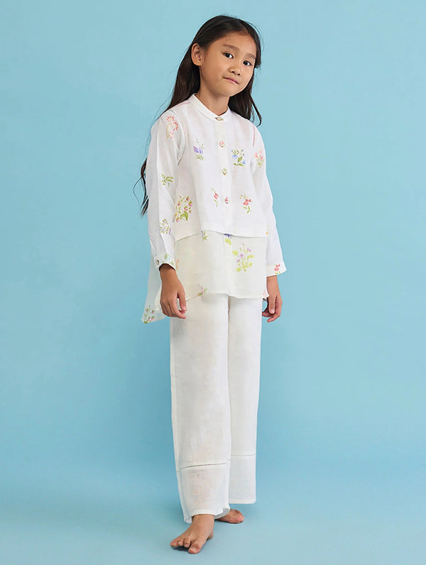 Leina A- Line Linen Co-ord Set - White
