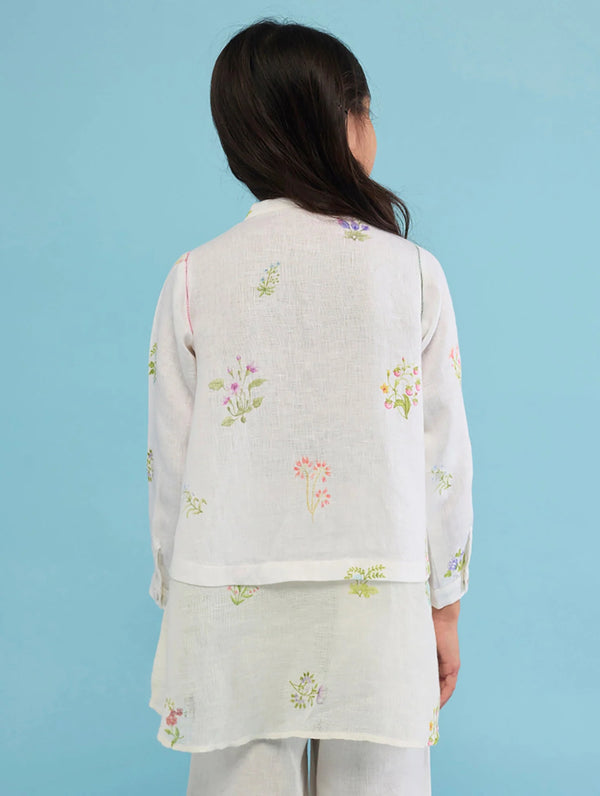 Leina A- Line Linen Co-ord Set - White