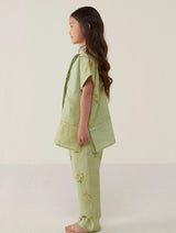 Aboli Patchwork Linen Shirt - Mint