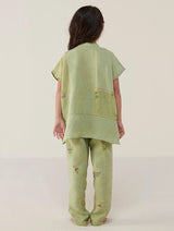 Aboli Patchwork Linen Shirt - Mint