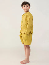 Akio Floral Linen Shirt - Ochre