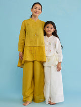 Leina A- Line Linen Co-ord Set - White