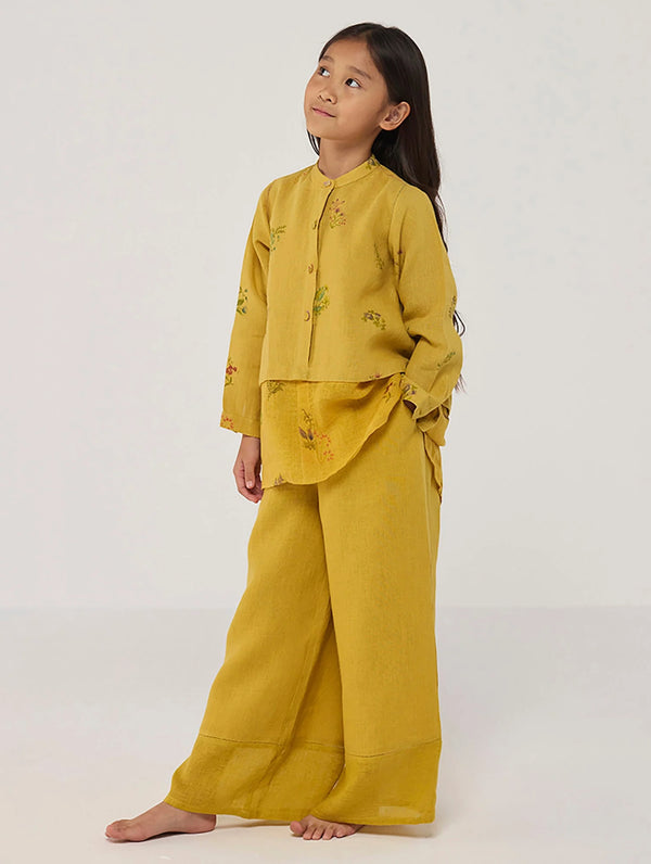 Leina A- Line Linen Co-ord Set - Ochre