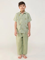 Kabo Floral Linen Shirt - Mint