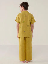 Kabo Floral Linen Shirt - Ochre