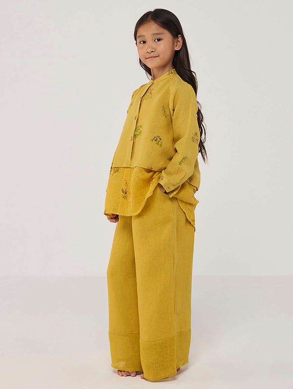 Leina A- Line Linen Co-ord Set - Ochre