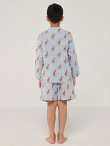 Ben Linen Shirt - Sky (Giraffe)