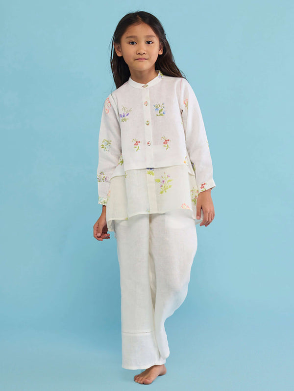 Leina A- Line Linen Co-ord Set - White