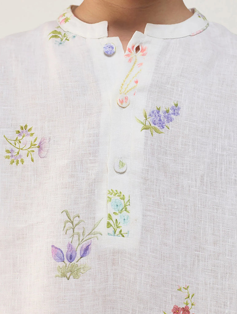 Jay Forever Linen Kurta - White