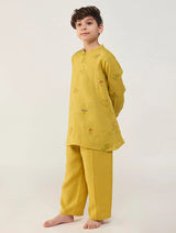 Jay Forever Linen Kurta Set - Ochre