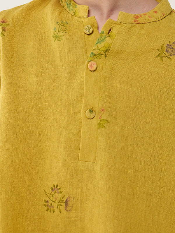 Jay Forever Linen Kurta Set - Ochre