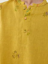 Jay Forever Linen Kurta Set - Ochre