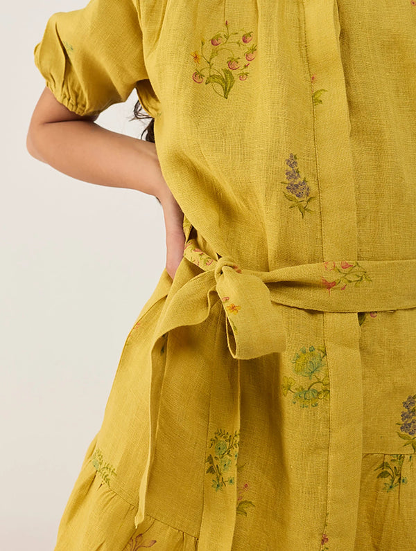 Sia Floral Dress - Ochre