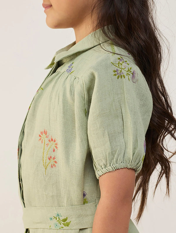 Sia Floral Dress - Mint